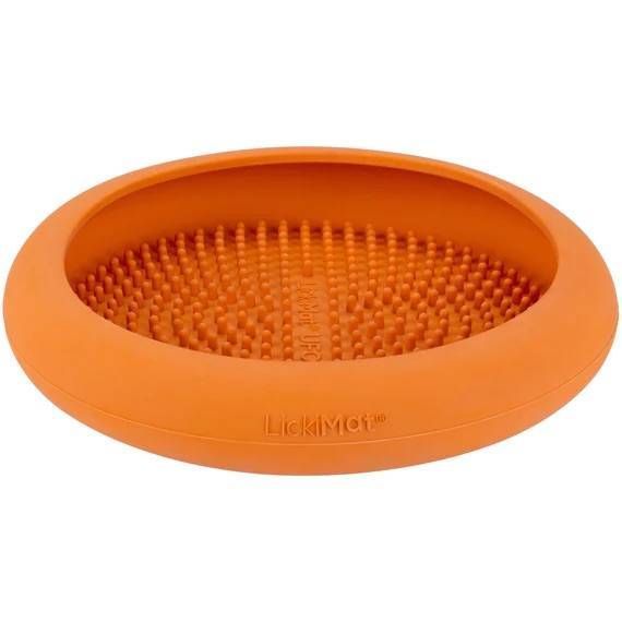 Лизальний килимок антистрес для собак LickiMat UFO Orange, для купання та догляду, на присосках 27774 фото