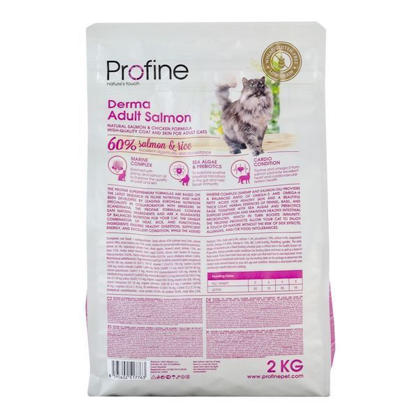 Корм сухий Profine Cat Derma для дорослих довгошерстих котів з лососем та рисом 2 кг 1111145713 фото