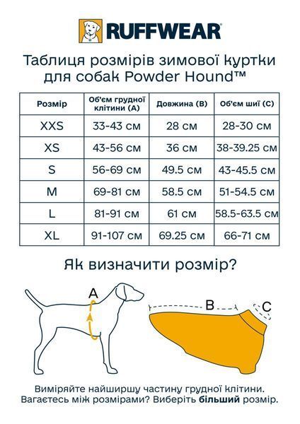 Зимова куртка для собак Ruffwear Powder Hound&trade; XS Синій 30450 фото