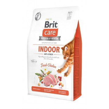Корм сухий Brit Care Cat Grain Free Indoor Anti-stress для дорослих домашніх котів гіпоалергенний з куркою 2 кг 1111162367 фото