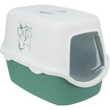Туалет Trixie для котів Vico закритий пластик зелений/білий 40х40х56см 1111165723 фото