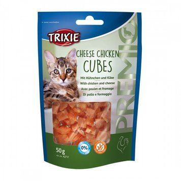Ласощі Trixie Premio Cheese Chicken Cubes для котів кубики з куркою та сиром 50 г 1111136713 фото