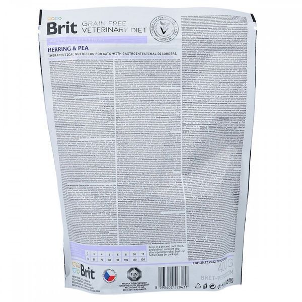Корм сухий Brit Grain Free VetDiet Cat Gastrointestinal для котів з порушеним травленням з оселедцем лососем яйцем та горохо 1111152752 фото