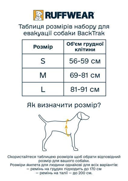 Набор для эвакуации собаки Ruffwear BackTrak&trade; Серый S 41902 фото