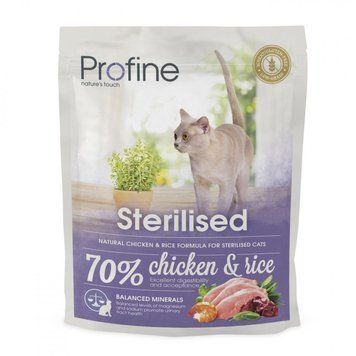 Корм сухий Profine Cat Sterilised для стерилізованих та кастрованих котів з куркою та рисом 300 г 1111145727 фото