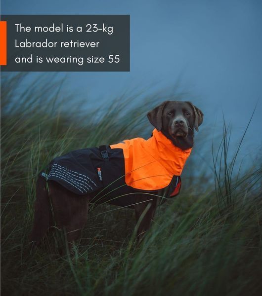 Дощовик для собак Fjord raincoat Non-stop dogwear Чорний/Помаранчевий 55 40943 фото