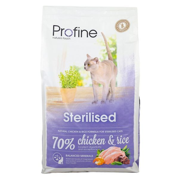 Корм сухий Profine Cat Sterilised для стерилізованих та кастрованих котів з куркою та рисом 10 кг 1111145728 фото