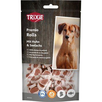 Ласощі Trixie Premio Fish Chicken Rolls для собак роли з куркою та лососем 75 г 1111124227 фото