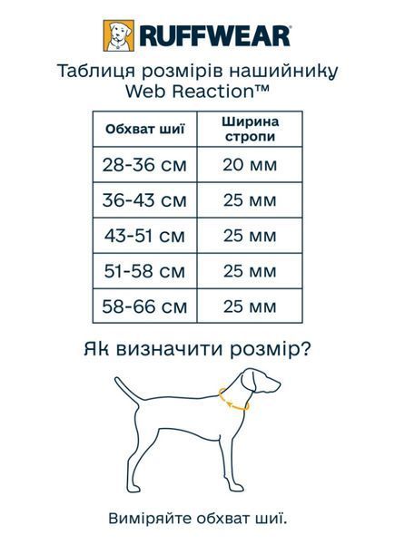 Ошейник мартингейл для собак Ruffwear Web Reaction&trade; 58-66 см Синий 30731 фото