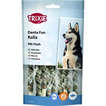 Ласощі Trixie Denta Fun для собак Роли жувальні натуральна шкіра 12 см 75 г 10 шт/уп 1111146289 фото