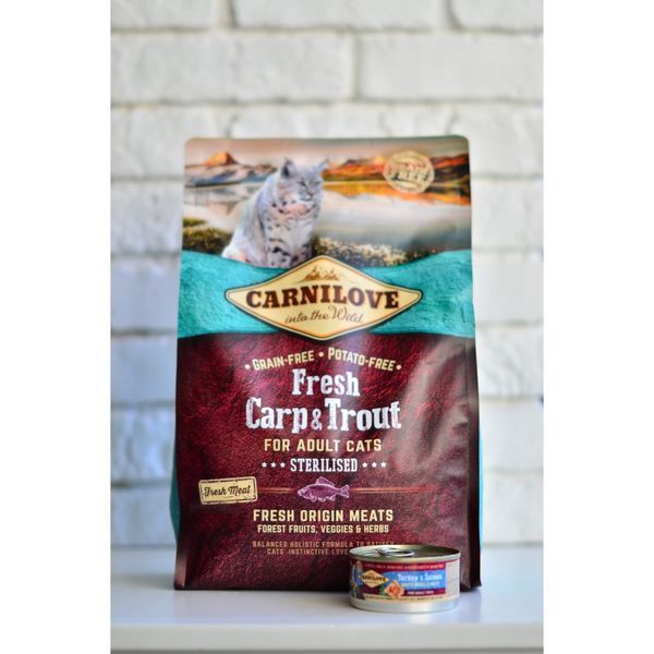 Корм сухий Carnilove Fresh Carp and Trout Sterilised for Adult cats для дорослих стерилізованих та кастрованих котів з короп 1111152301 фото