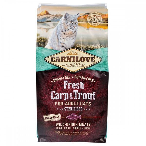 Корм сухий Carnilove Fresh Carp and Trout Sterilised for Adult cats для дорослих стерилізованих та кастрованих котів з короп 1111152301 фото