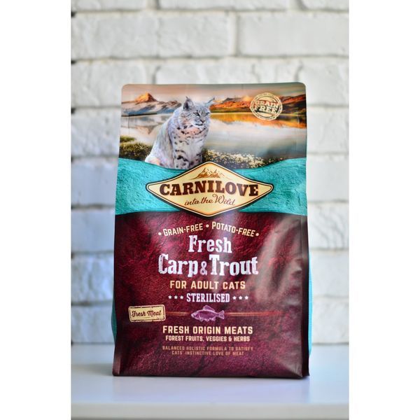 Корм сухий Carnilove Fresh Carp and Trout Sterilised for Adult cats для дорослих стерилізованих та кастрованих котів з короп 1111152301 фото