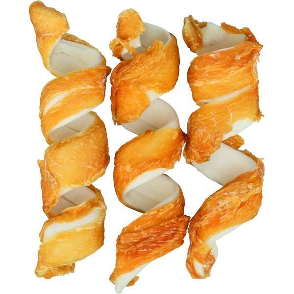 Ласощі Trixie Denta Fun Chicken Chewing Curls для собак Палички для чищення зубів сиром ятна шкіра з куркою 15 см 110 г 3 шт 1111163209 фото