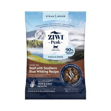Повнораціонний сухий корм для котів Ziwi Peak Steam Dried Яловичина з путасу 30 г 42194 фото
