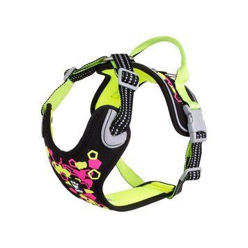 Шлейка пом'якшена для собак Hurtta Weekend Warrior Neon Harness II ECO Лакрична 55-70 45360 фото