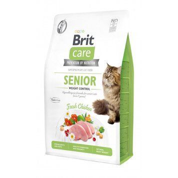 Корм сухий Brit Care Cat Grain Free Senior Weight Control для котів похилого віку з надмірною вагою з куркою 2 кг 1111162376 фото
