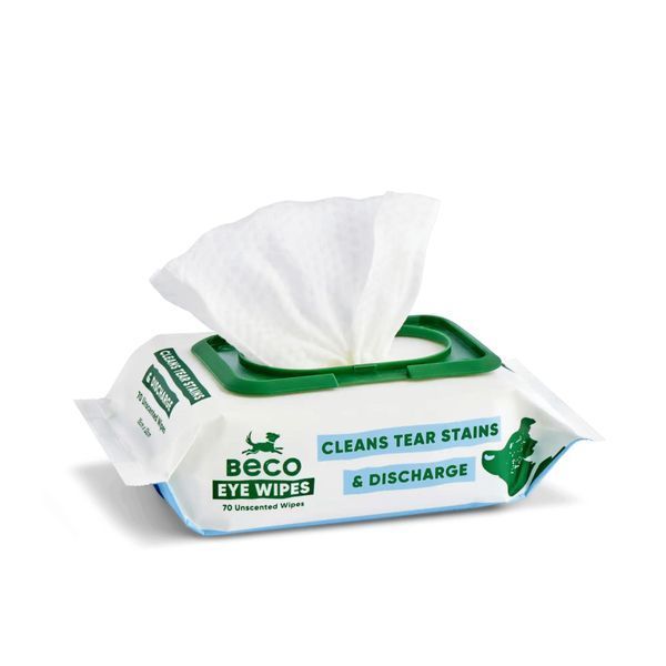 Бамбуковые салфетки для очищения слезных дорожек собак Beco Pets Dog Eye Wipes 70 шт. 45571 фото