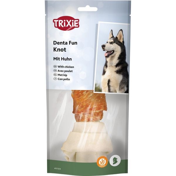 Ласощі Trixie Denta Fun для собак Кісточка для чищення зубів з куркою 18 см 120 г 1111146646 фото
