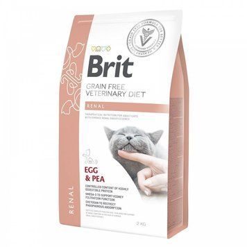 Корм сухий Brit Grain Free VetDiet Cat Renal для котів з захворюванням нирок з яйцем та горохом 2 кг 1111152747 фото