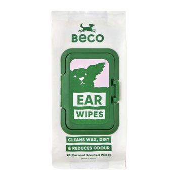 Бамбукові серветки для очищення вушок собак Beco Pets Dog Ear Wipes 70 шт. 45572 фото