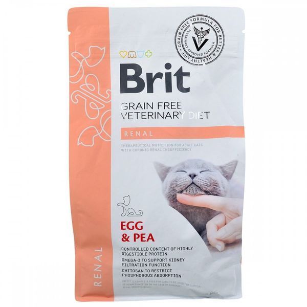 Корм сухий Brit Grain Free VetDiet Cat Renal для котів з захворюванням нирок з яйцем та горохом 2 кг 1111152747 фото