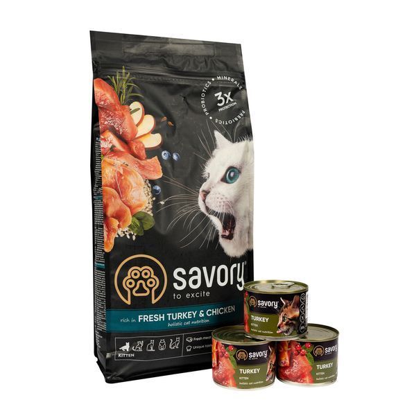 Набор Savory 2кг Котята + консервы 600г 1111169252 фото