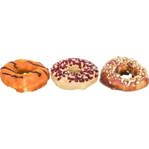 Ласощі Trixie Donuts для собак набір пончиків качка/тріска/курка 10 см 3 шт 100 г 1111170302 фото