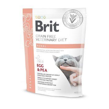 Корм сухий Brit Grain Free VetDiet Cat Renal для котів з захворюванням нирок з яйцем та горохом 400 г 1111152748 фото
