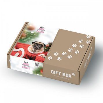 Подарунковий бокс Brit Care Dog Small Breed Gift box Новорічний для собак малих порід з вологим кормом та ласощами 1 кг 1111179280 фото