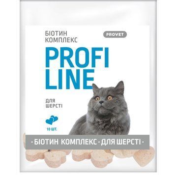 Вітаміни Provet PROFILINE для котів БІОТИН комплекс для шерсті 10 табл 1111207155 фото