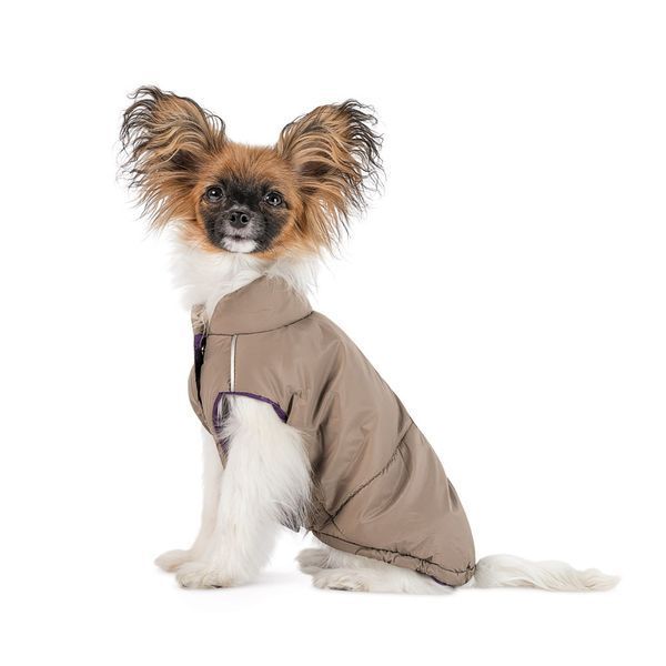 Жилет Pet Fashion Hardy для собак утеплений водонепроникний з отвором для повідця бежевий розмір XS 1111182497 фото
