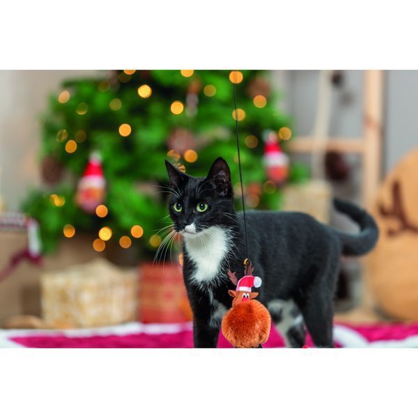 Іграшка Trixie для котів Паличка з різдв яним оленем пластик 45 см 1111191473 фото