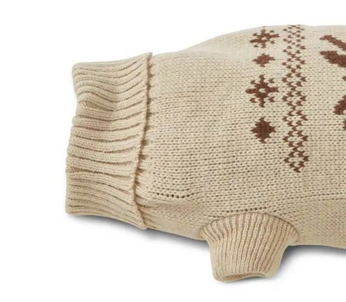 В'язаний светр для собаки Wolters Moose з візерунком Лось 45 см Бежевий 29565 фото