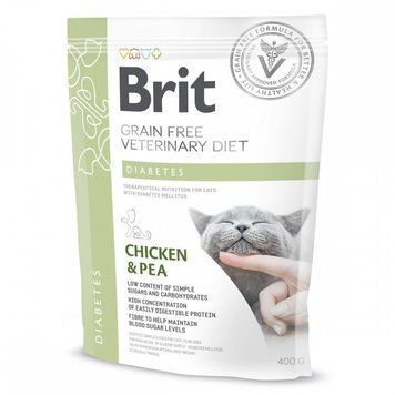 Корм сухий Brit Grain Free VetDiet Cat Diabetes для котів з цукровим діабетом беззерновий з куркою та горохом 400 г 1111152756 фото