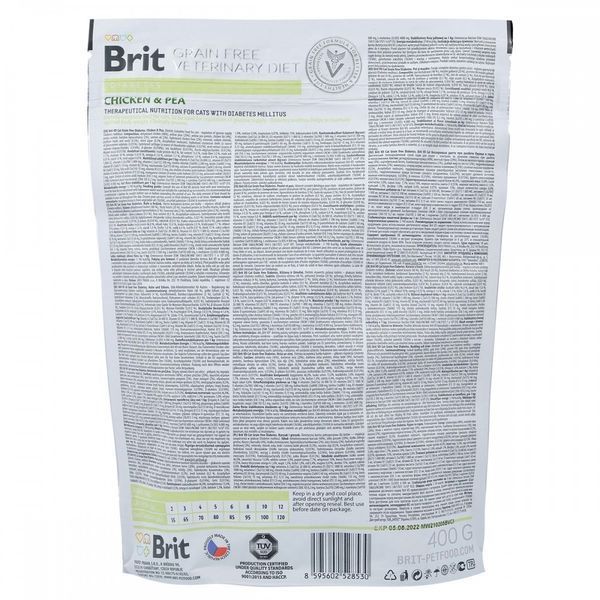 Корм сухий Brit Grain Free VetDiet Cat Diabetes для котів з цукровим діабетом беззерновий з куркою та горохом 400 г 1111152756 фото