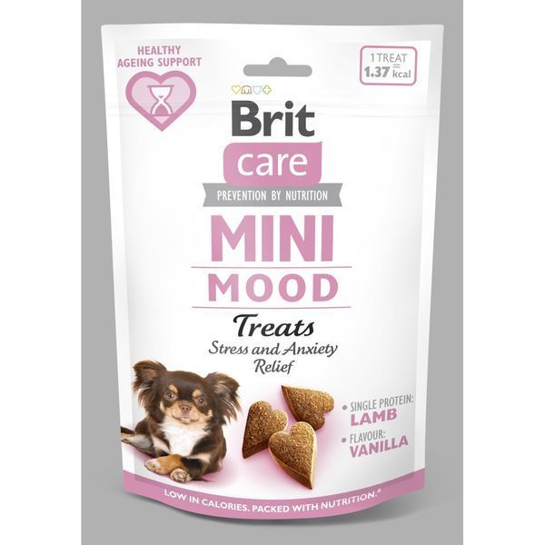 Ласощі Brit Care Mini Treats Mood для собак малих порід проти стресу ягня смак ваніль 50 г 1111210199 фото