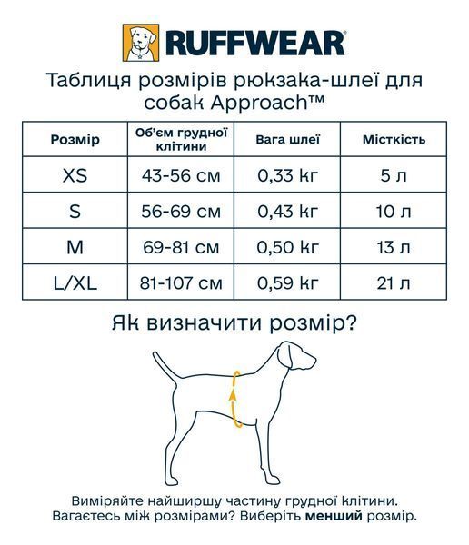 Шлейка-рюкзак для собаки Ruffwear Approach&trade; M Синий 30971 фото