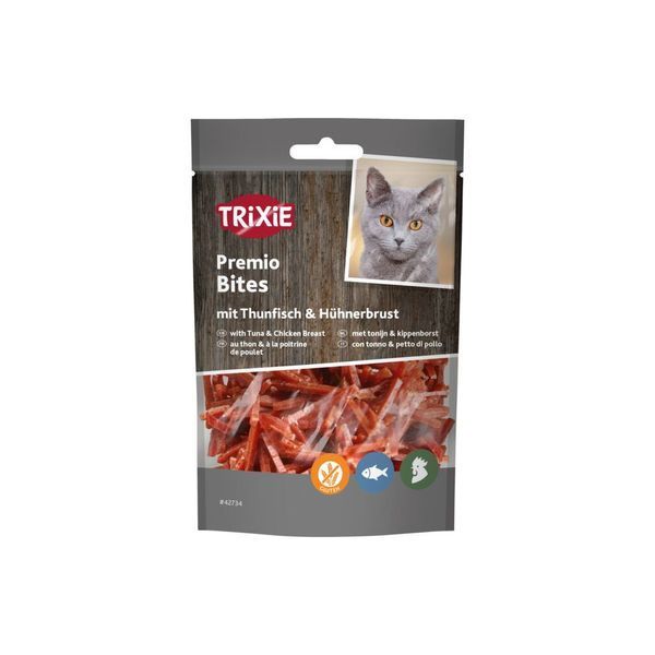 Ласощі Trixie Premio Tuna Bites для котів шматочки з тунцем і куркою 50 г 1111140895 фото